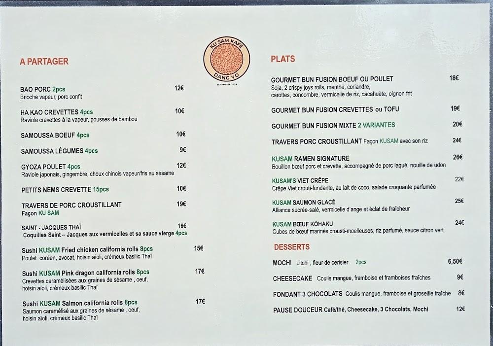 Kusam Kafé - Menu Image 1